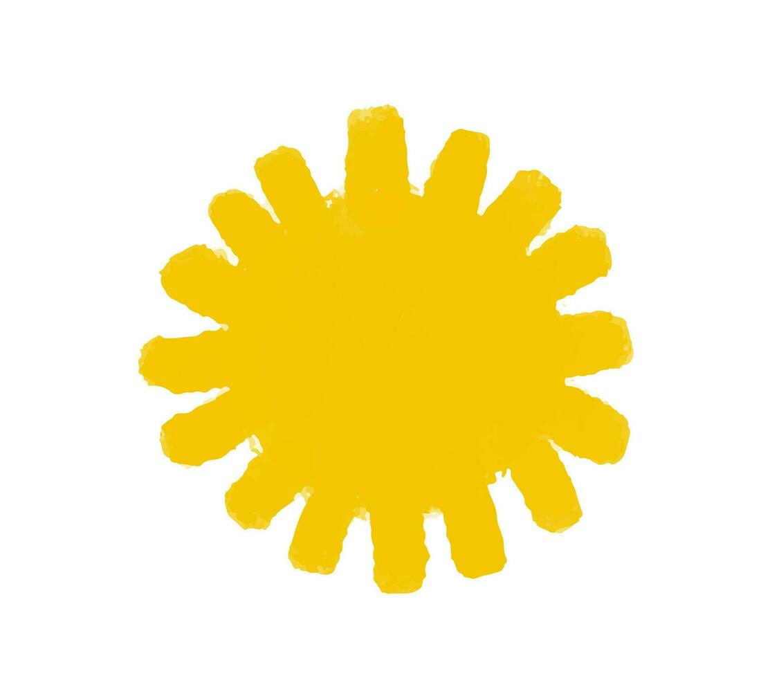 gemakkelijk zonnig illustratie. schattig zon ontwerp sticker. baby kunst, geïsoleerd clip art vector