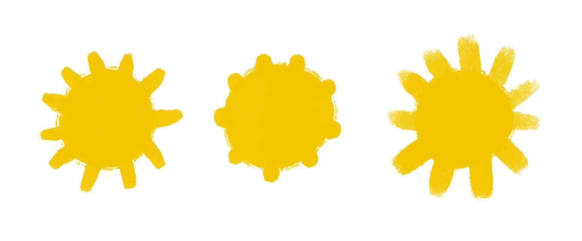 gemakkelijk zonnig illustratie. schattig zon ontwerp sticker. baby kunst, geïsoleerd clip art vector