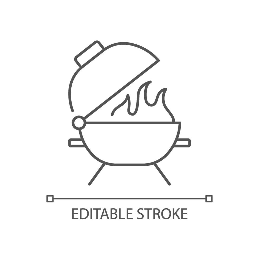 BBQ-grill lineaire pictogram vector