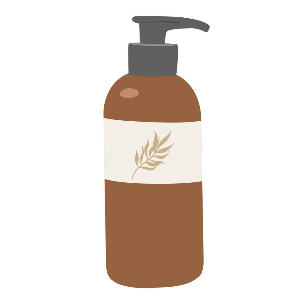 lotion of shampoo fles geïsoleerd Aan wit achtergrond. hand- trek schoonheid huid of haar- zorg Product. natuurlijk kunstmatig vlak vector illustratie.