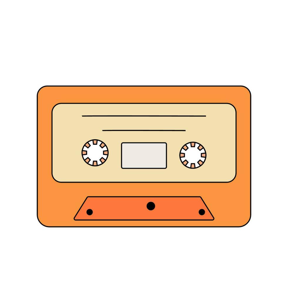 wijnoogst muziek- y2k audio cassette. mooi zo gevoel concept. retro jaren 70 80s 90s vector illustratie.