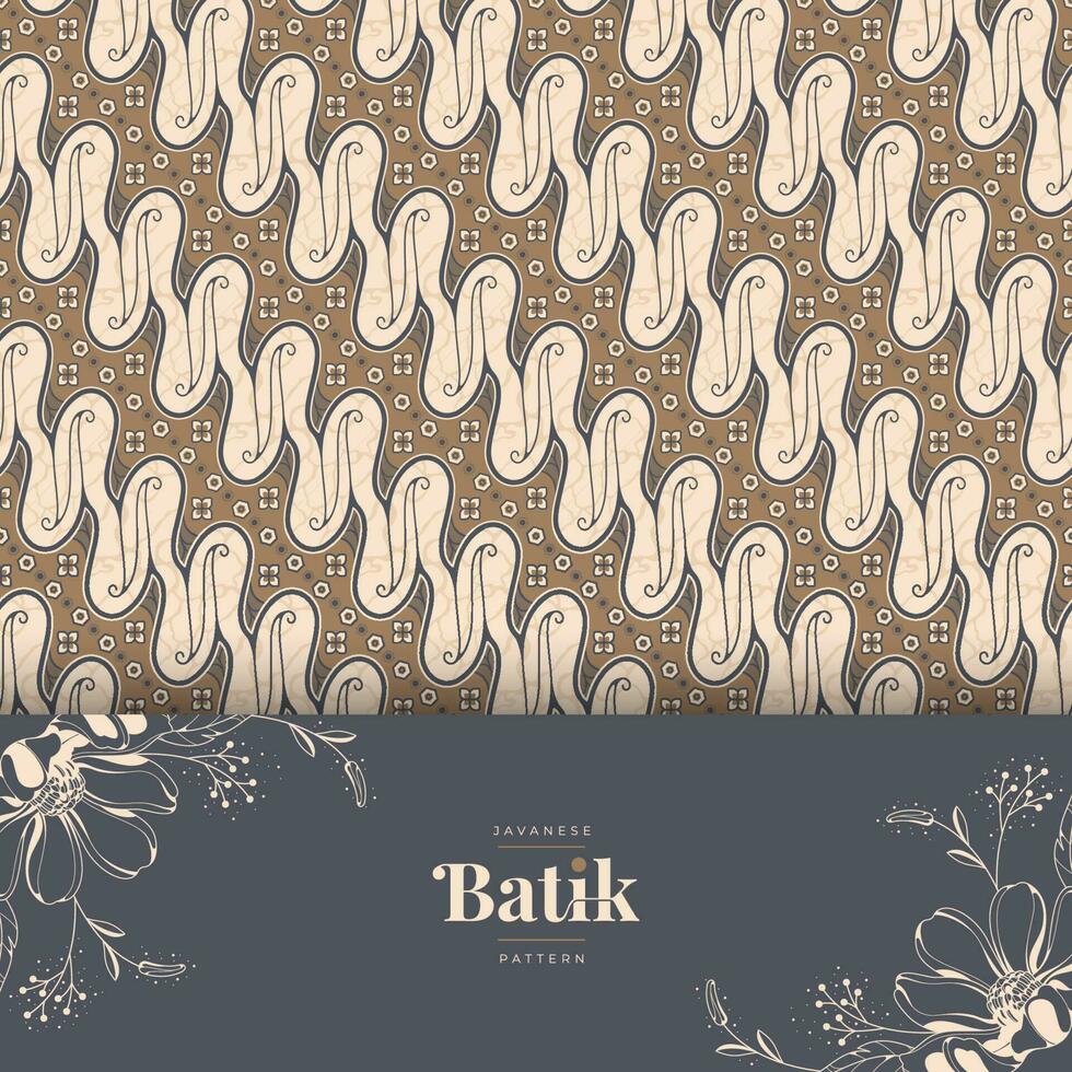 klassiek Javaans batik patroon achtergrond vector