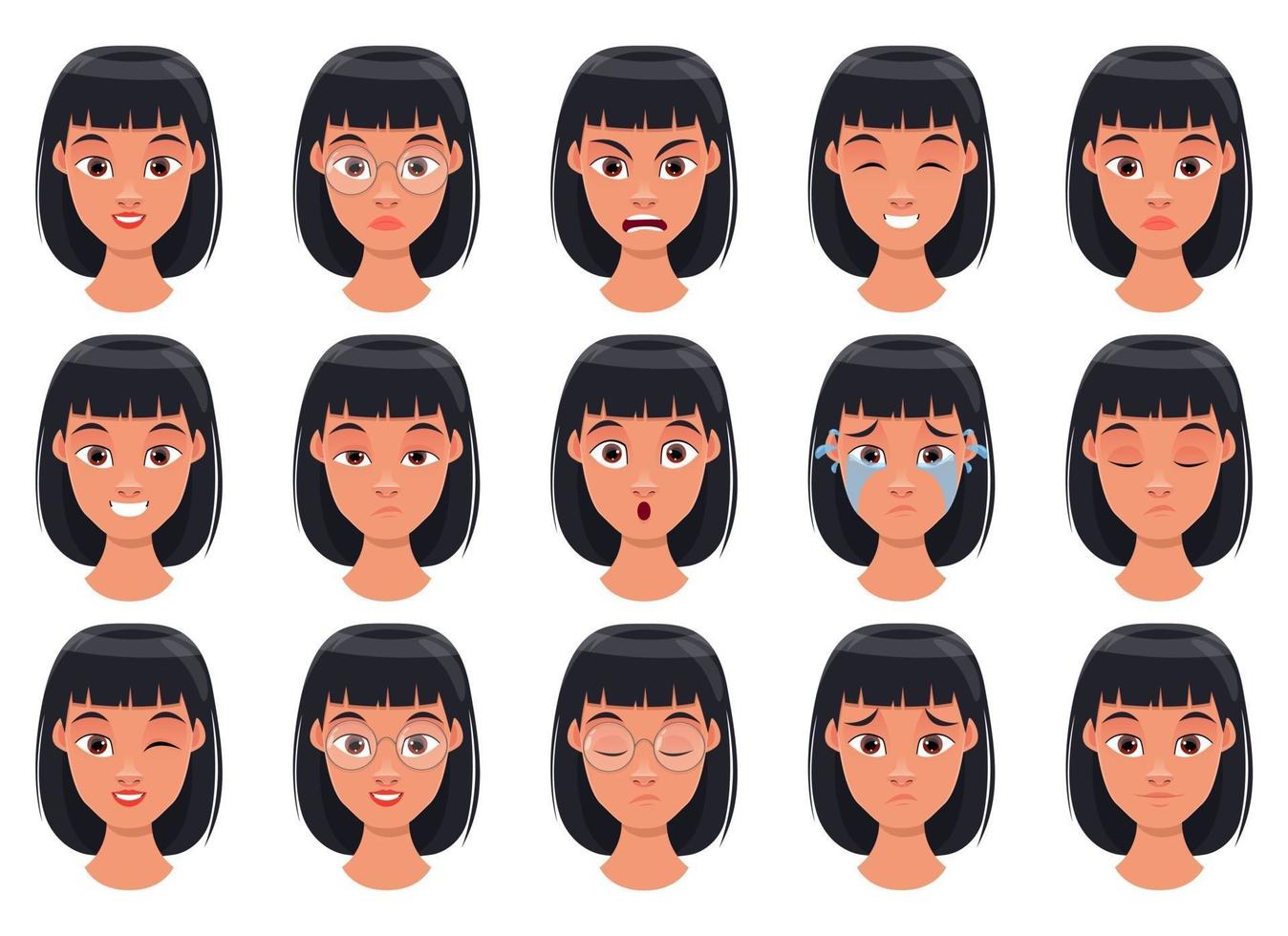 vrouw gezicht expressie vector ontwerp illustratie geïsoleerd op een witte achtergrond