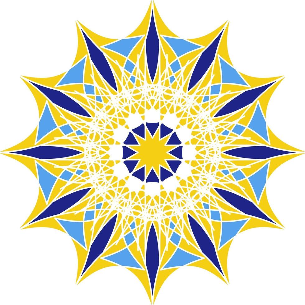 mandala in azulejo-stijl, Portugees cirkelvormig ornament. vector