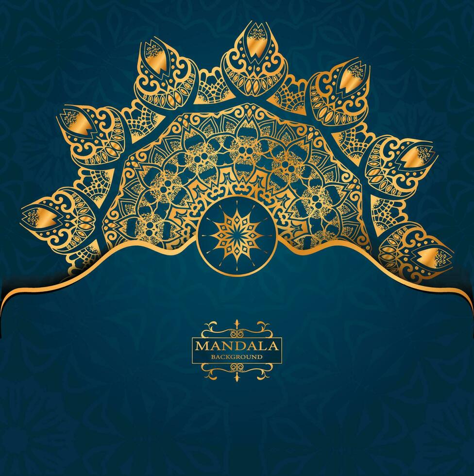 luxe sier- mandala achtergrond in goud kleur vector