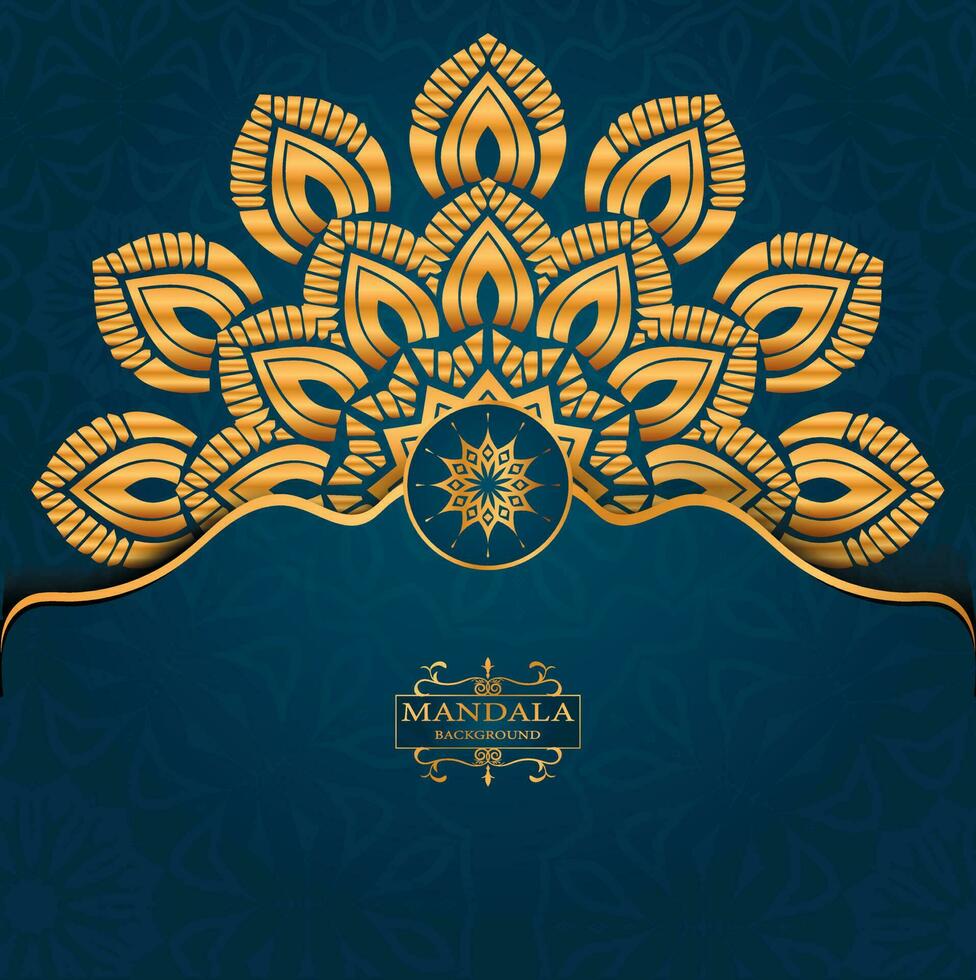 luxe mandala achtergrond met gouden arabesk patroon Arabisch Islamitisch stijl vector