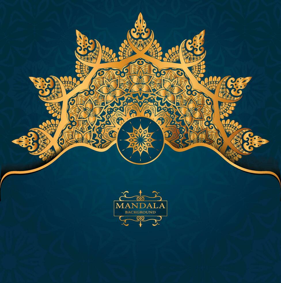 luxe sier- mandala achtergrond in goud kleur vector