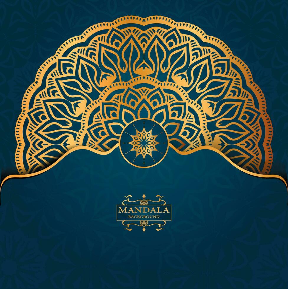 luxe mandala achtergrond met gouden arabesk patroon Arabisch Islamitisch stijl vector