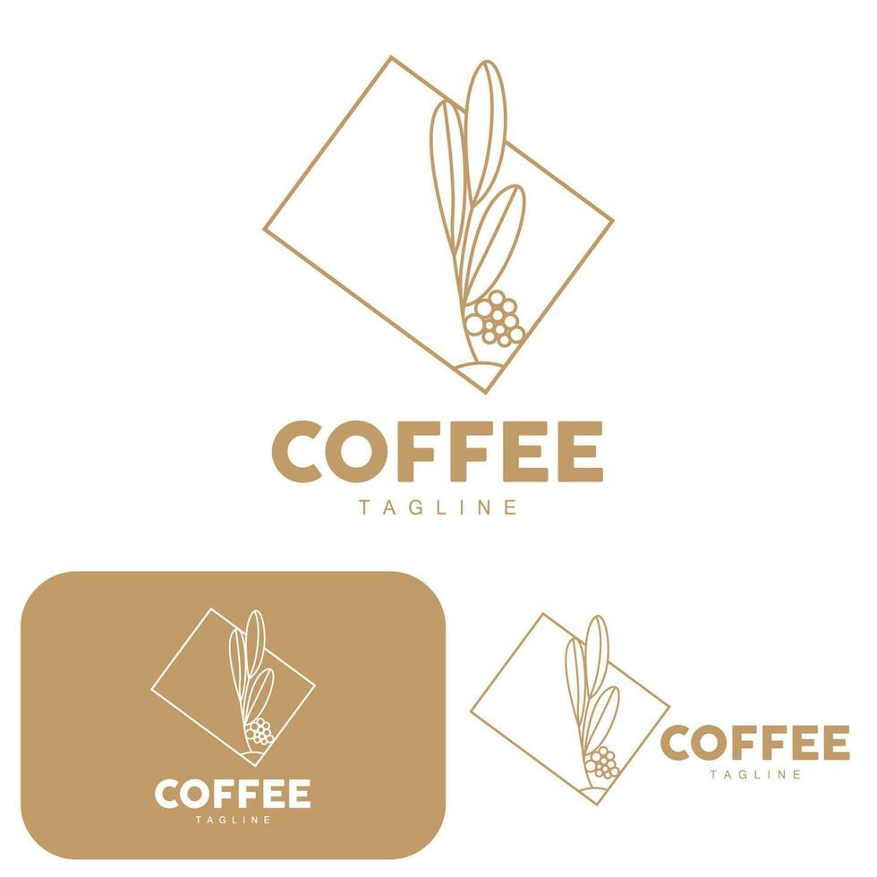 koffie logo, koffie boom ontwerp, cafe drinken vector, icoon merk illustratie symbool vector