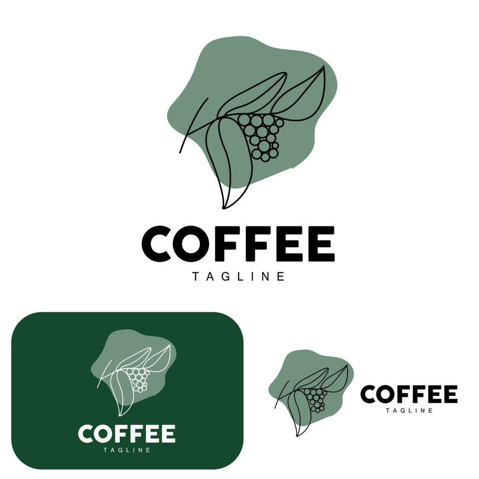 koffie logo, koffie boom ontwerp, cafe drinken vector, icoon merk illustratie symbool vector