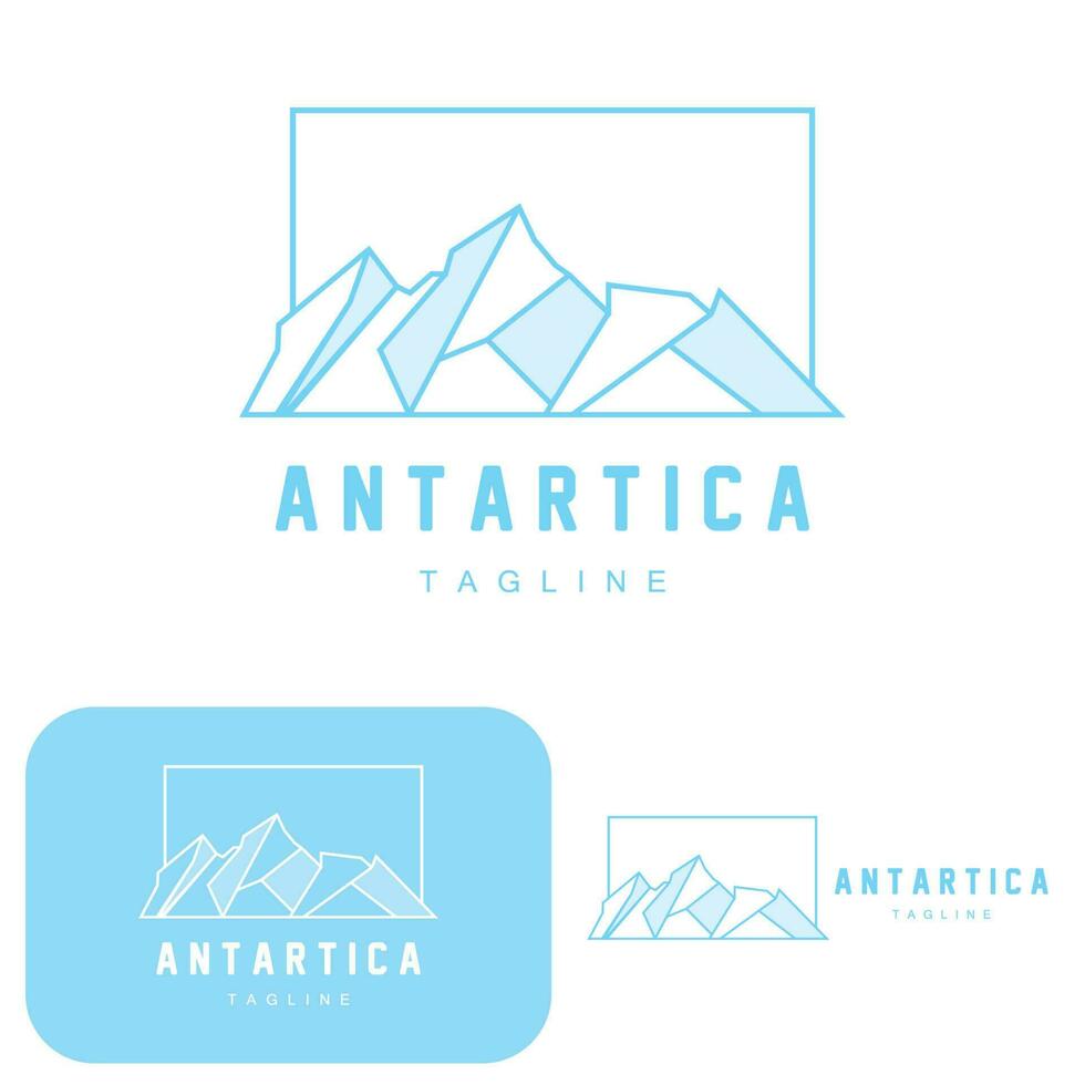 berg logo, antarctisch ijsberg logo ontwerp, natuur landschap vector, Product merk illustratie icoon vector