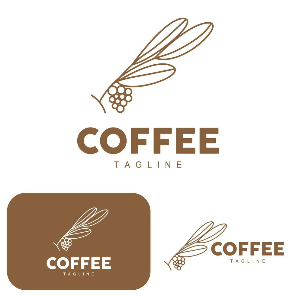 koffie logo, koffie boom ontwerp, cafe drinken vector, icoon merk illustratie symbool vector