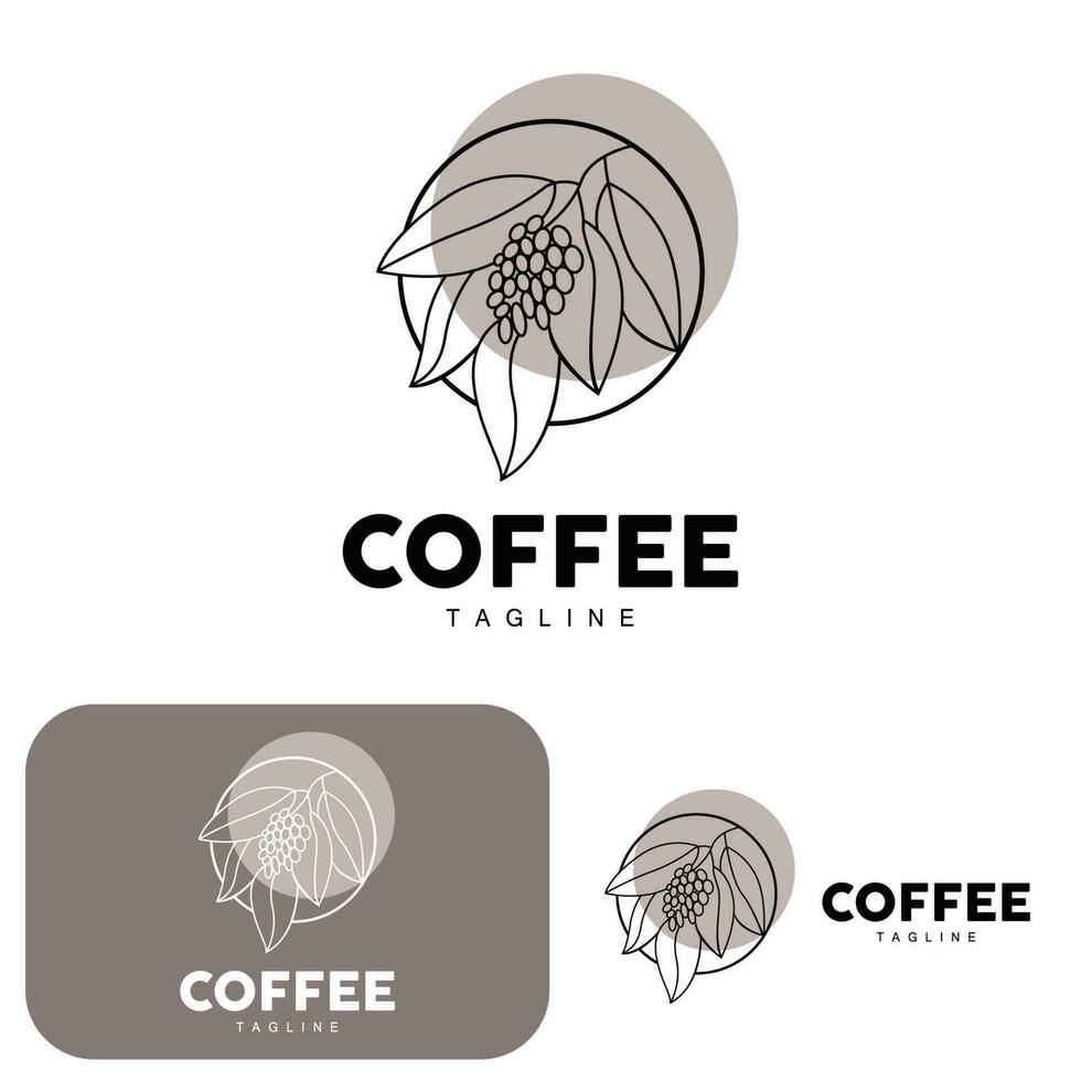 koffie logo, koffie boom ontwerp, cafe drinken vector, icoon merk illustratie symbool vector