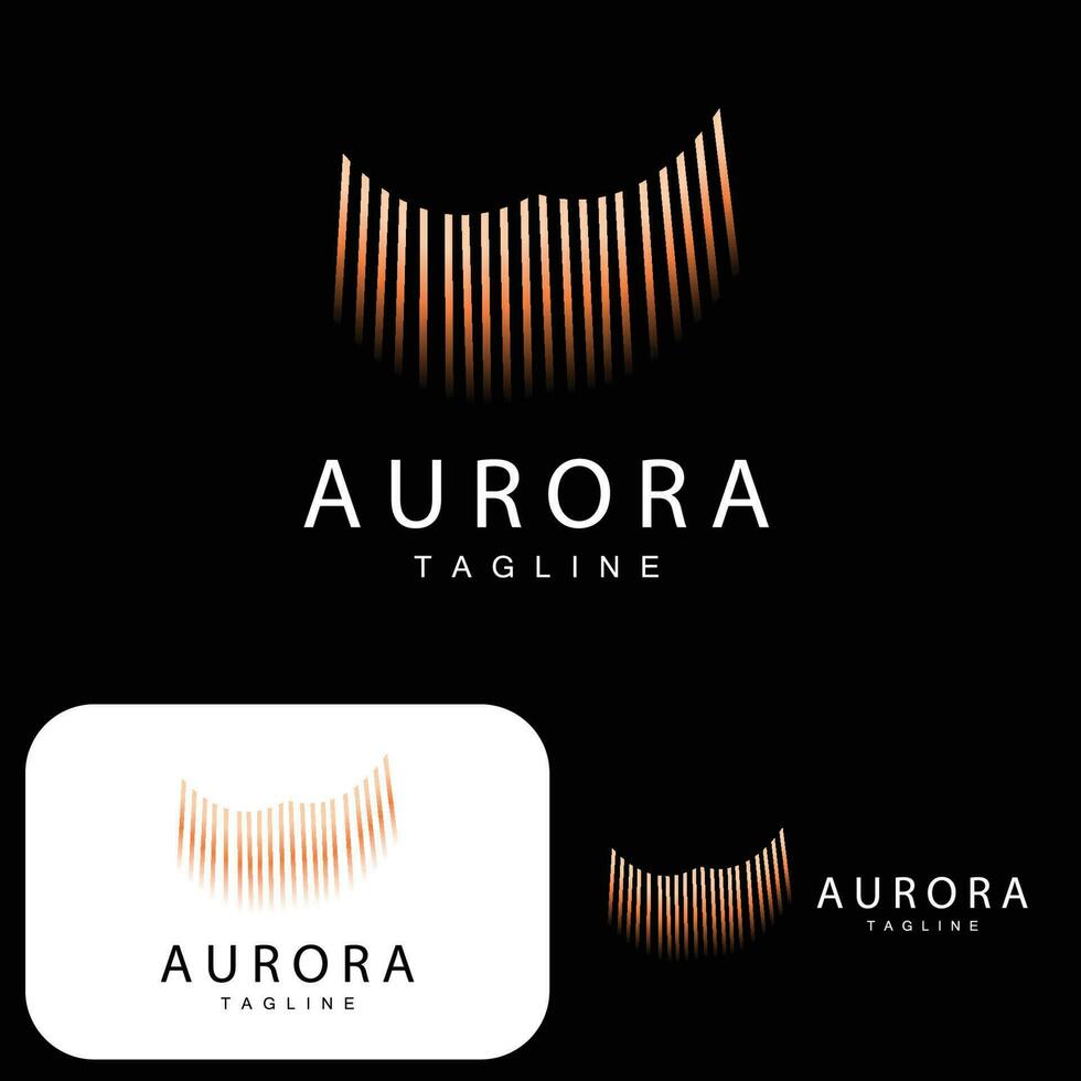 Aurora logo, gemakkelijk ontwerp verbazingwekkend natuurlijk landschap van Aurora, vector icoon sjabloon, illustratie