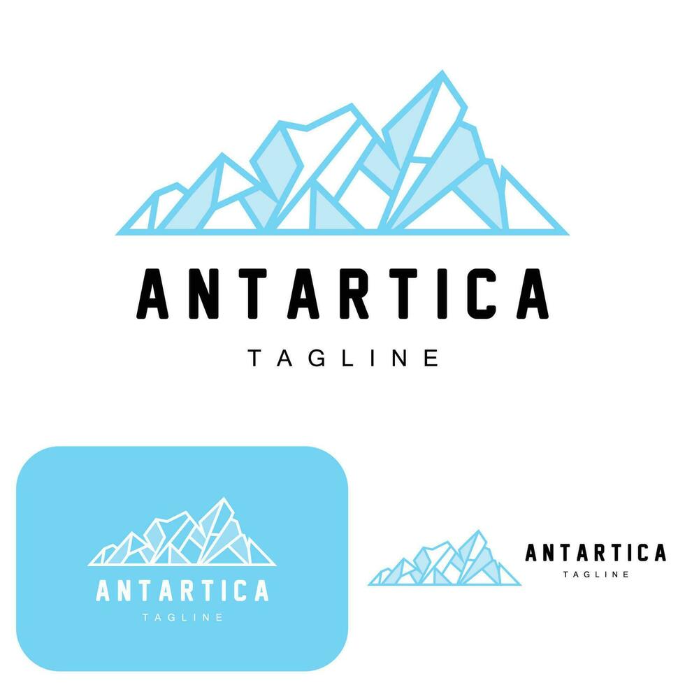 berg logo, antarctisch ijsberg logo ontwerp, natuur landschap vector, Product merk illustratie icoon vector