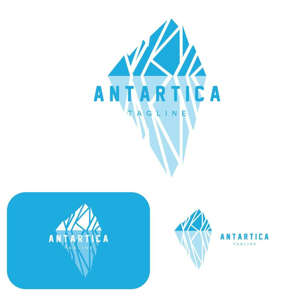 berg logo, antarctisch ijsberg logo ontwerp, natuur landschap vector, Product merk illustratie icoon vector