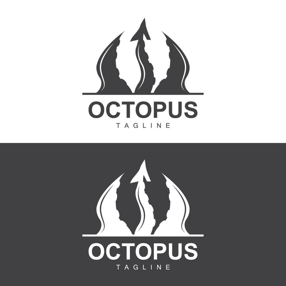 Octopus logo, gemakkelijk lijn ontwerp, zee dier vector Japans zeevruchten ingrediënt, icoon symbool illustratie