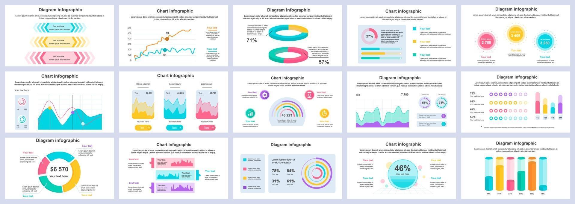 zakelijke en financiële infographics presentatie dia's sjabloon vector ontwerpsjabloon