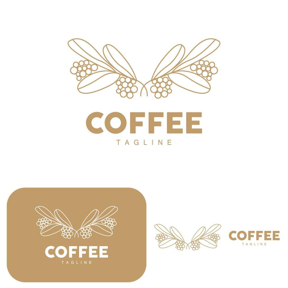 koffie logo, koffie boom ontwerp, cafe drinken vector, icoon merk illustratie symbool vector