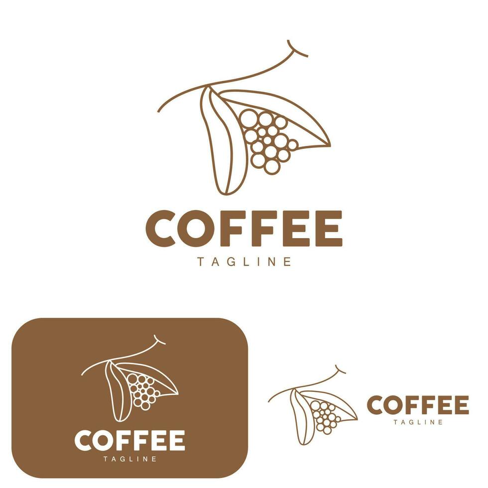 koffie logo, koffie boom ontwerp, cafe drinken vector, icoon merk illustratie symbool vector