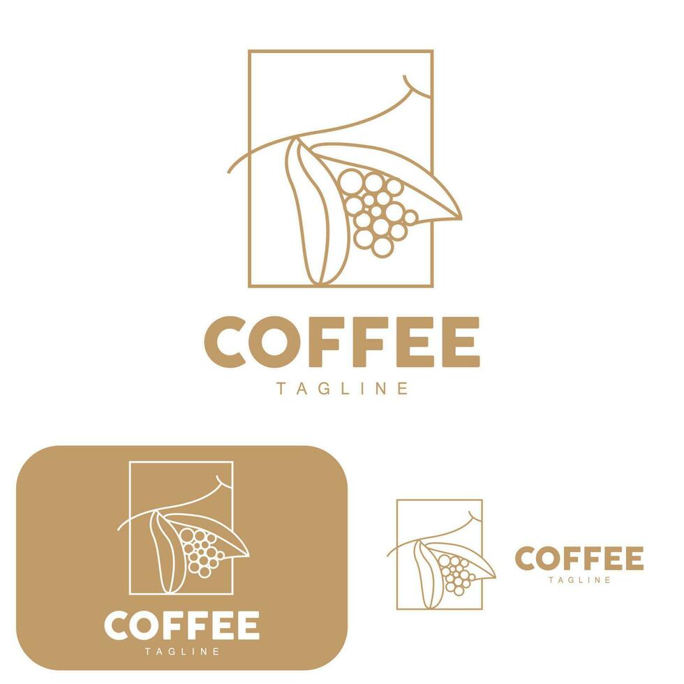 koffie logo, koffie boom ontwerp, cafe drinken vector, icoon merk illustratie symbool vector