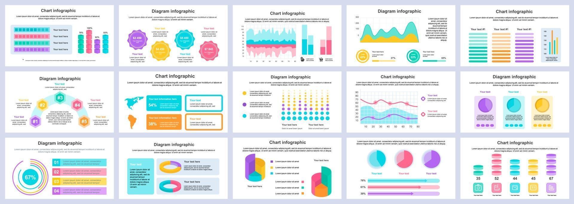 zakelijke en financiële infographics presentatie dia's sjabloon vector ontwerpsjabloon