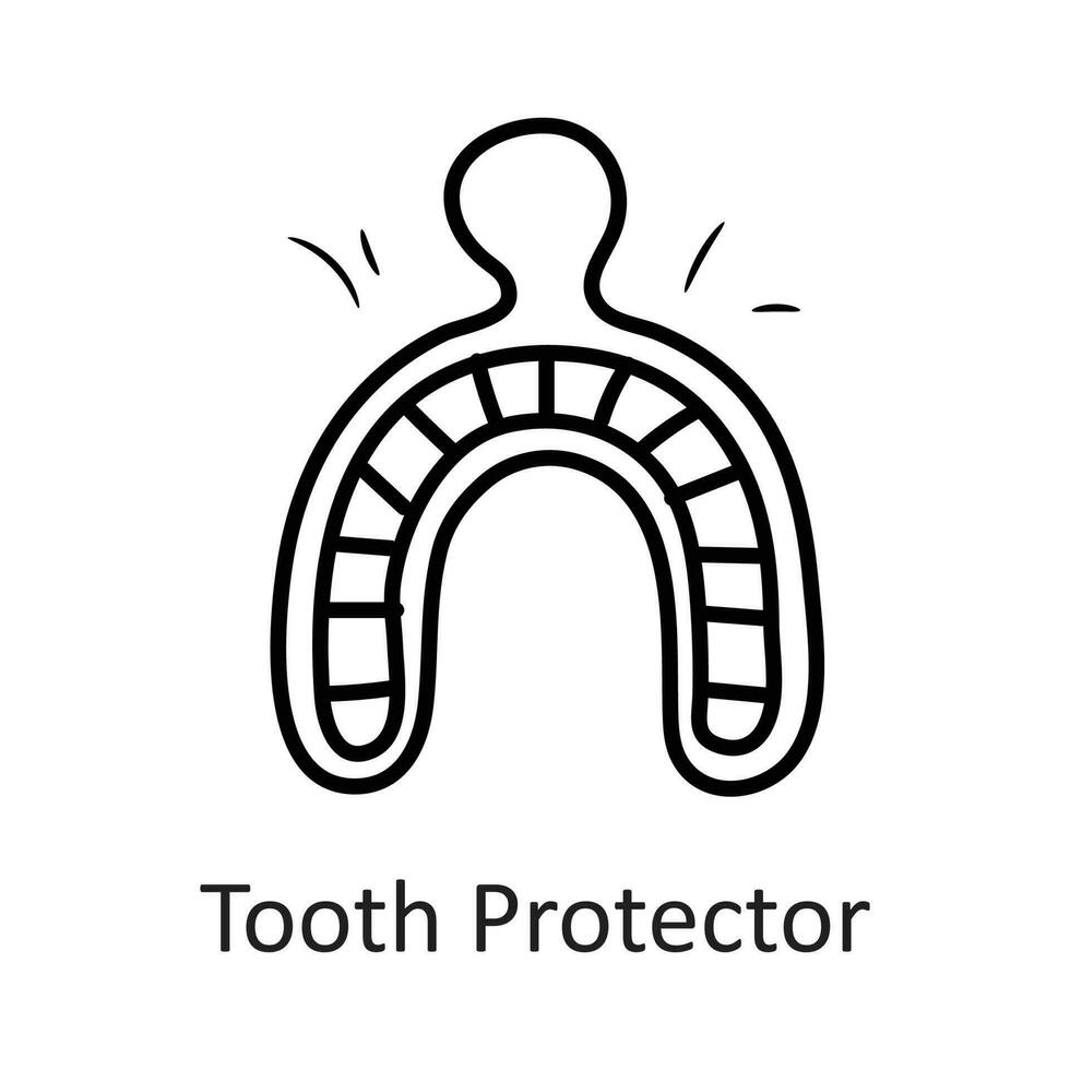 tand beschermer vector schets icoon ontwerp illustratie. tandarts symbool Aan wit achtergrond eps 10 het dossier