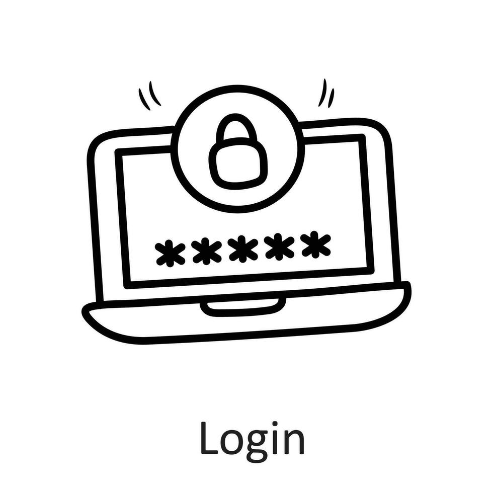 Log in vector schets icoon ontwerp illustratie. veiligheid symbool Aan wit achtergrond eps 10 het dossier