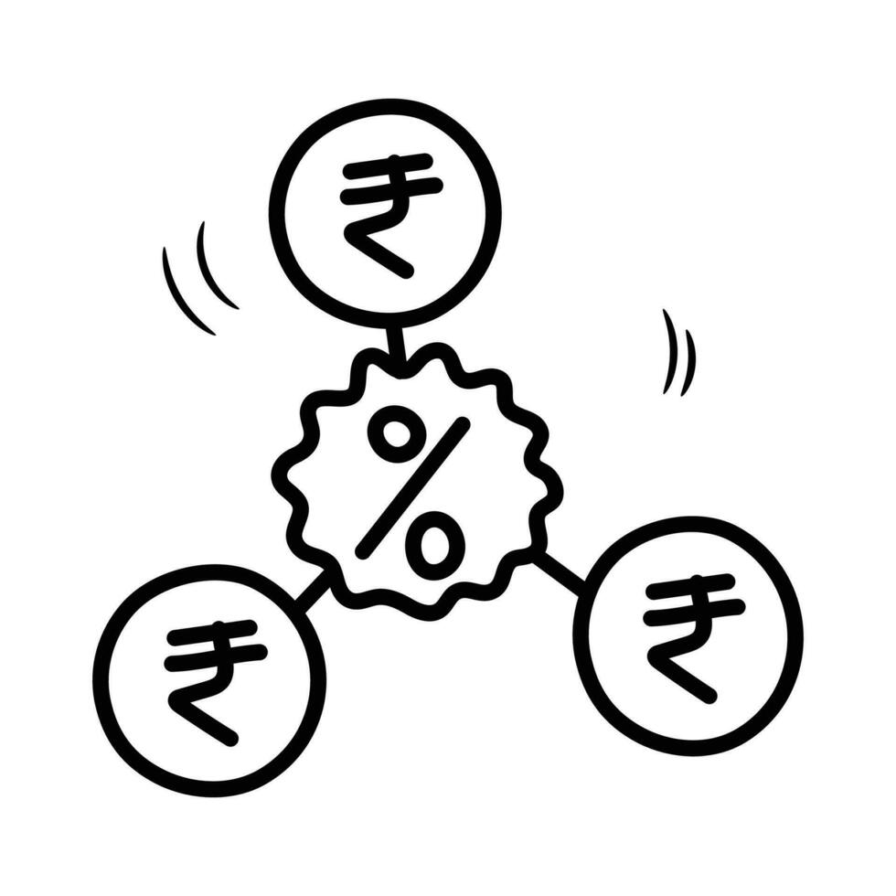 valuta korting vector schets icoon ontwerp illustratie. bank en financiën symbool Aan wit achtergrond eps 10 het dossier