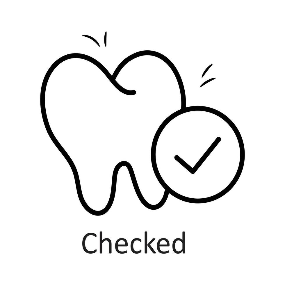 gecontroleerd vector schets icoon ontwerp illustratie. tandarts symbool Aan wit achtergrond eps 10 het dossier