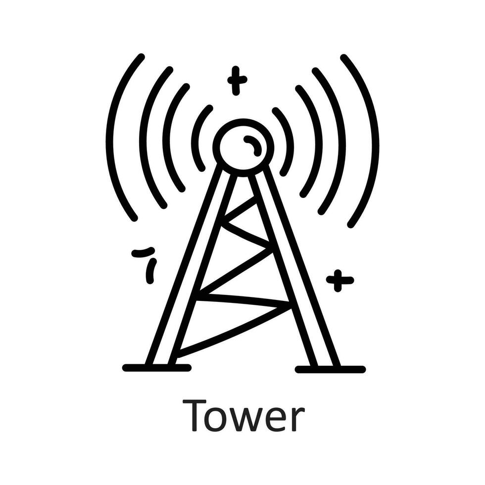 toren vector schets icoon ontwerp illustratie. communicatie symbool Aan wit achtergrond eps 10 het dossier