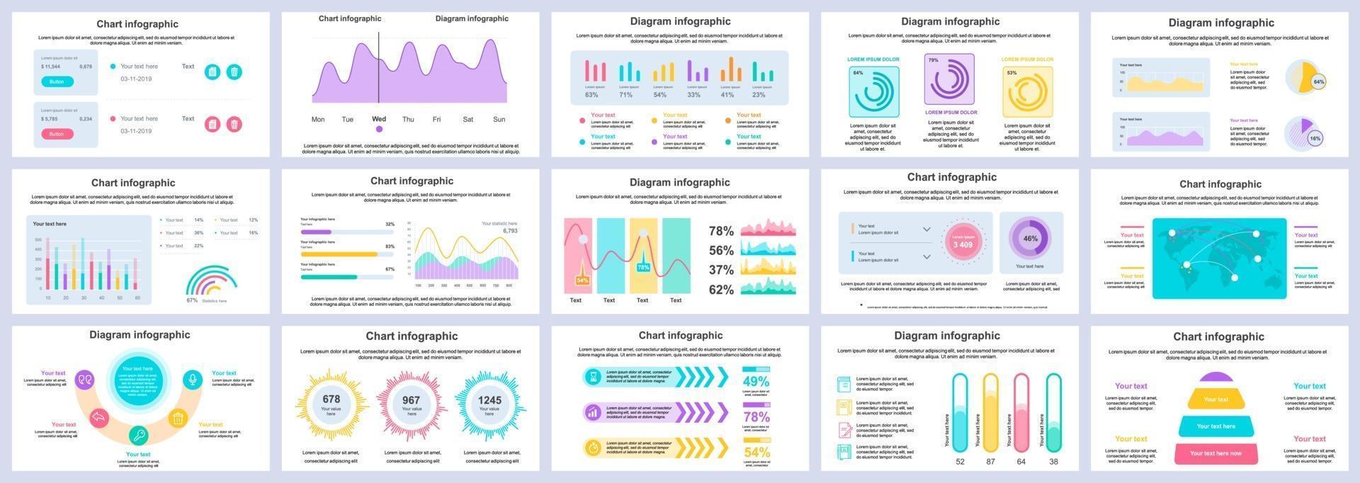 zakelijke en financiële infographics presentatie dia's sjabloon vector ontwerpsjabloon