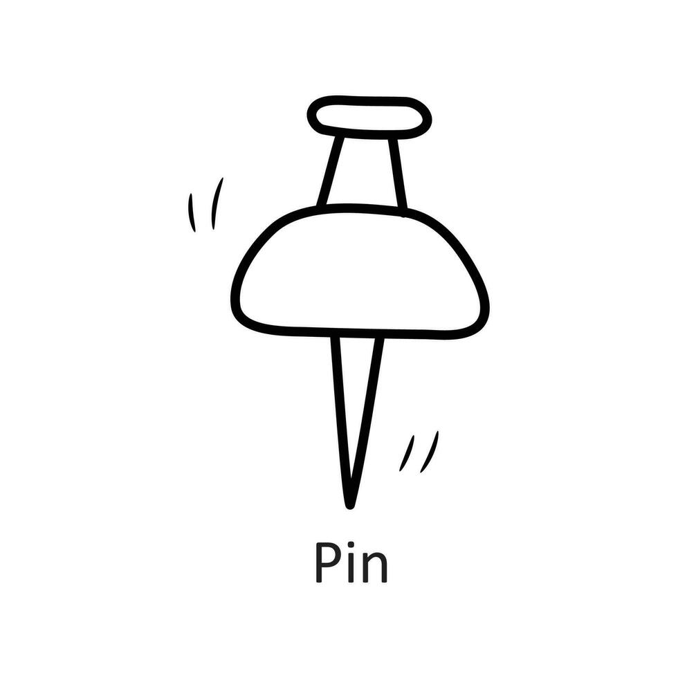 pin vector schets icoon ontwerp illustratie. schrijfbehoeften symbool Aan wit achtergrond eps 10 het dossier