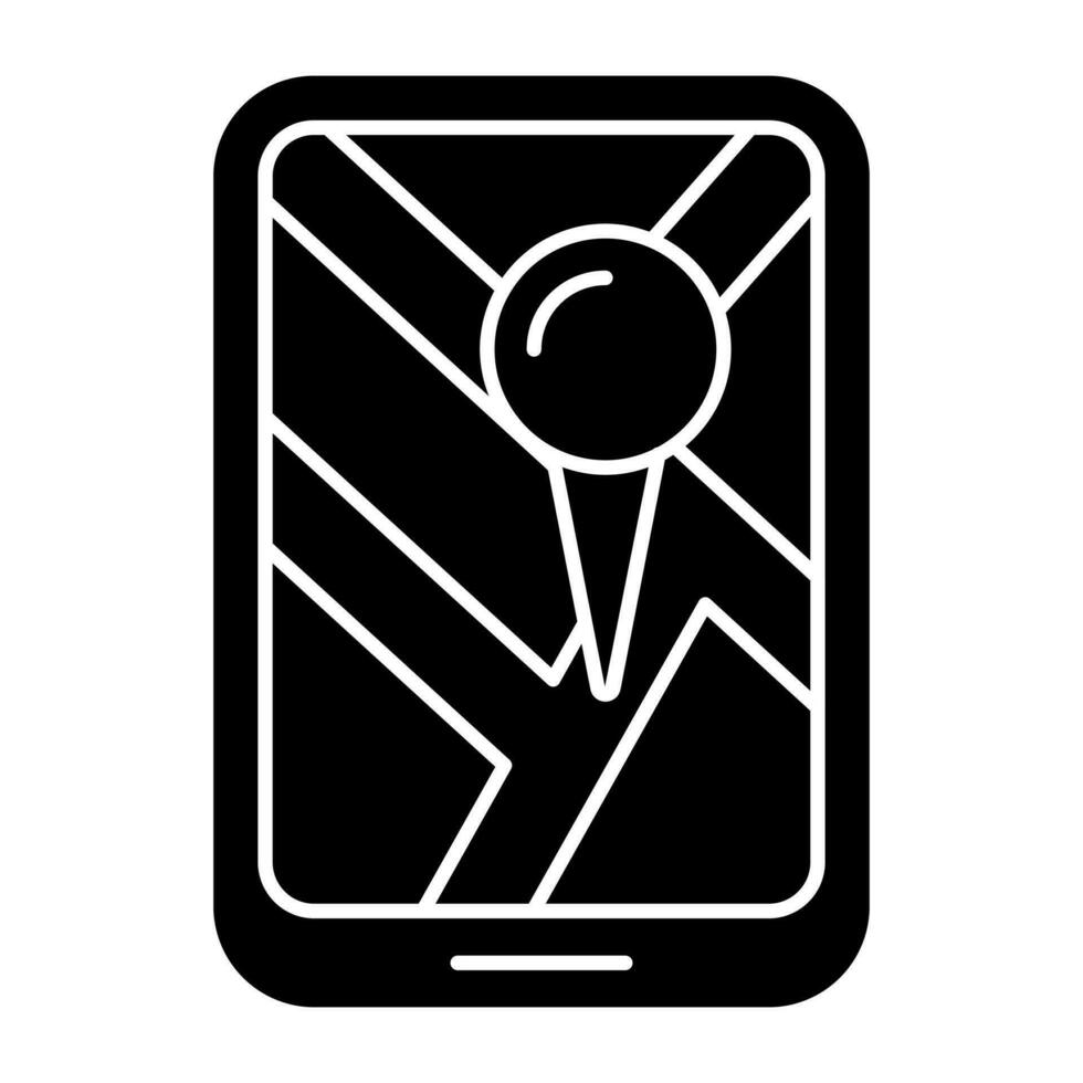 premie ontwerp icoon van mobiel plaats app vector