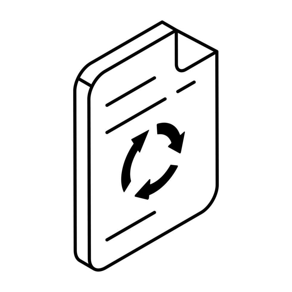 een bewerkbare ontwerp icoon van papier recycling vector