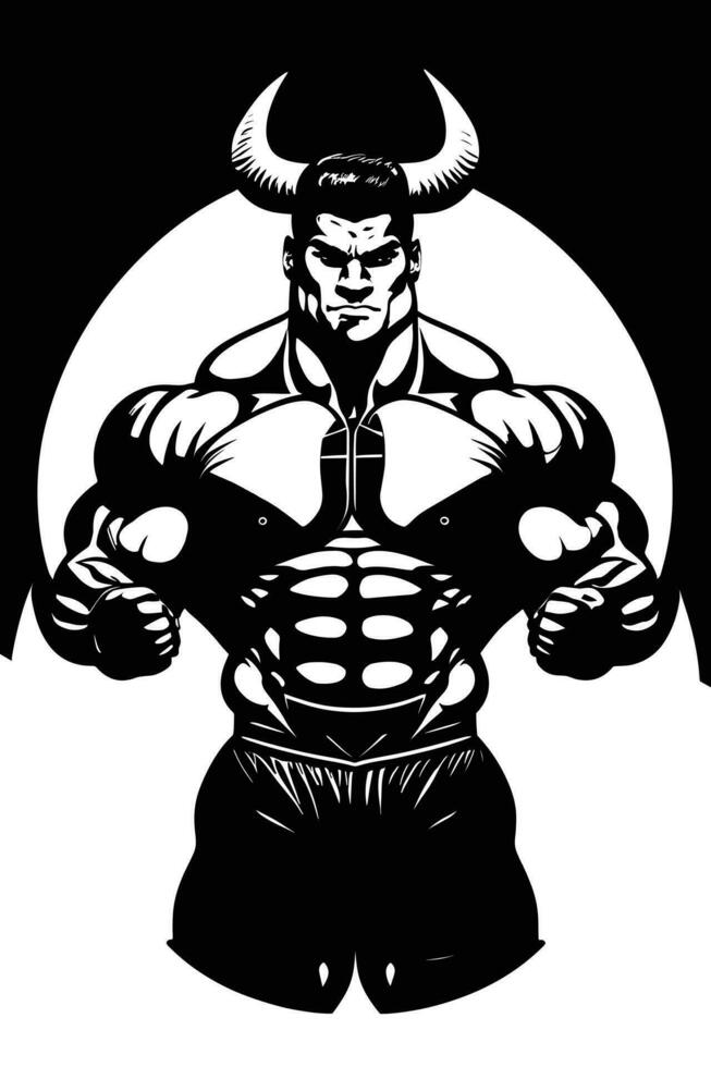 abstract bodybuilder silhouet vector