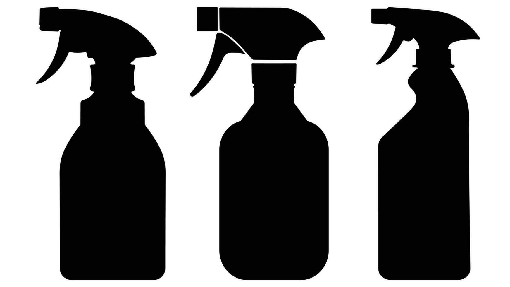 schoonmaak verstuiven flessen silhouet vector