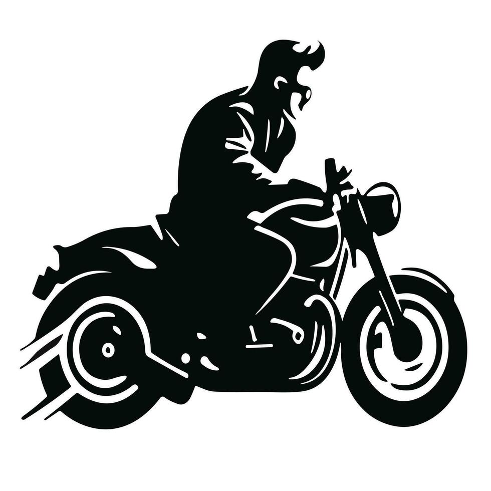 motorrijder silhouet logo vector