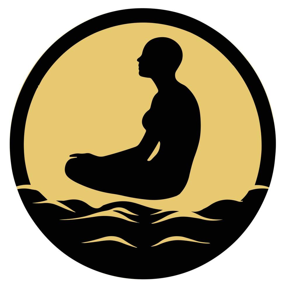 vrouw meditatie silhouet vector