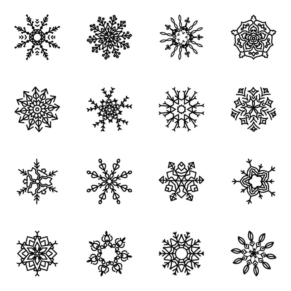 sneeuwkristallen lineair vector