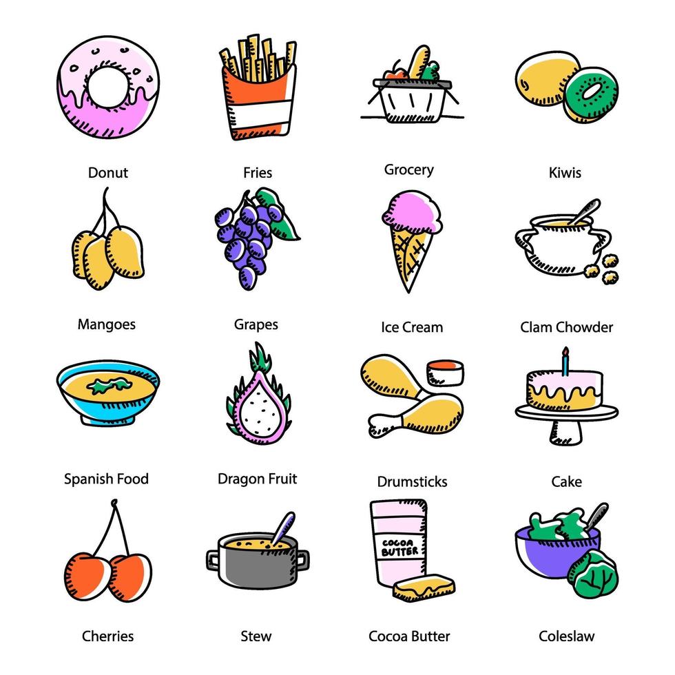 fruit en desserts vector