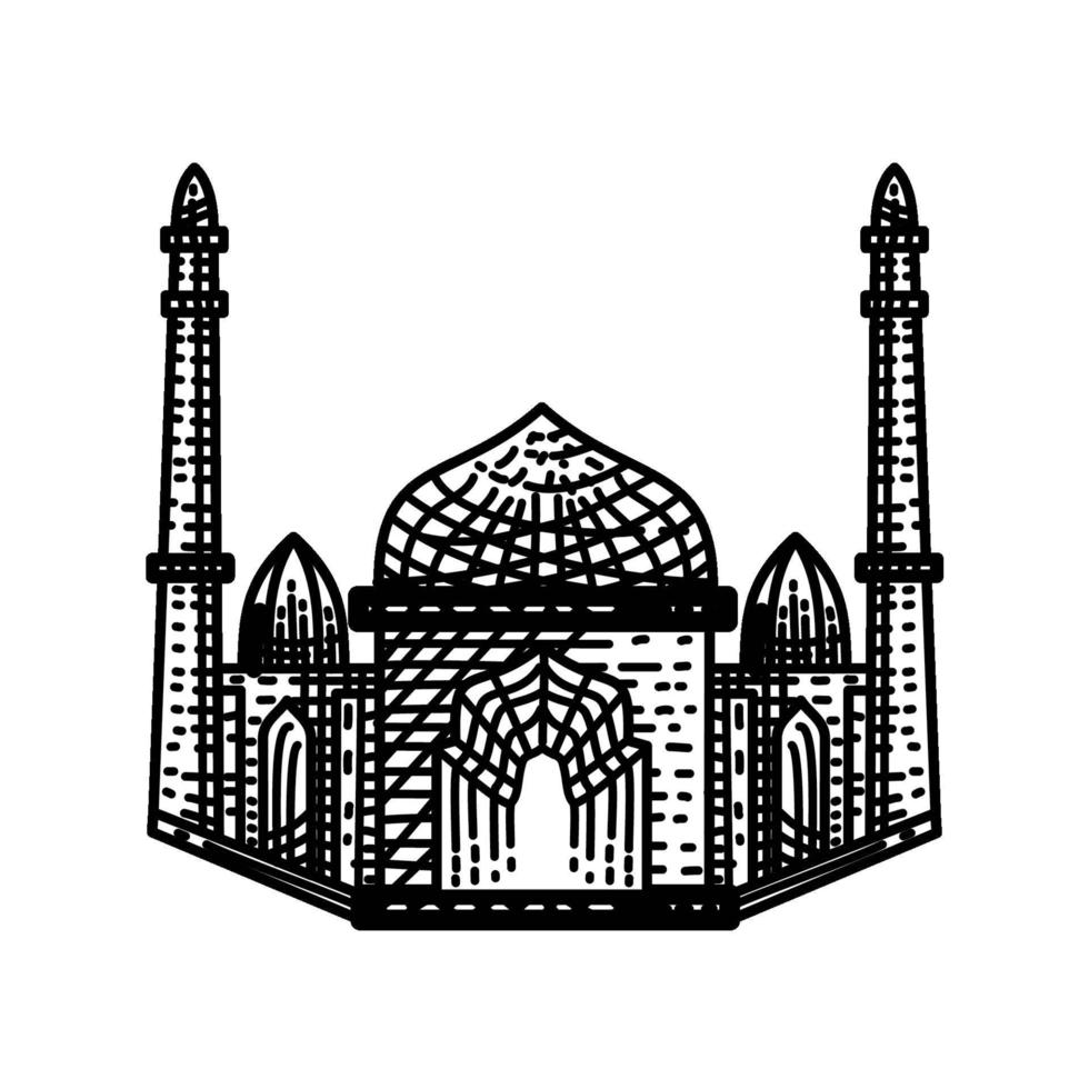 moskee lijn pictogram illustratie ontwerpsjabloon vector