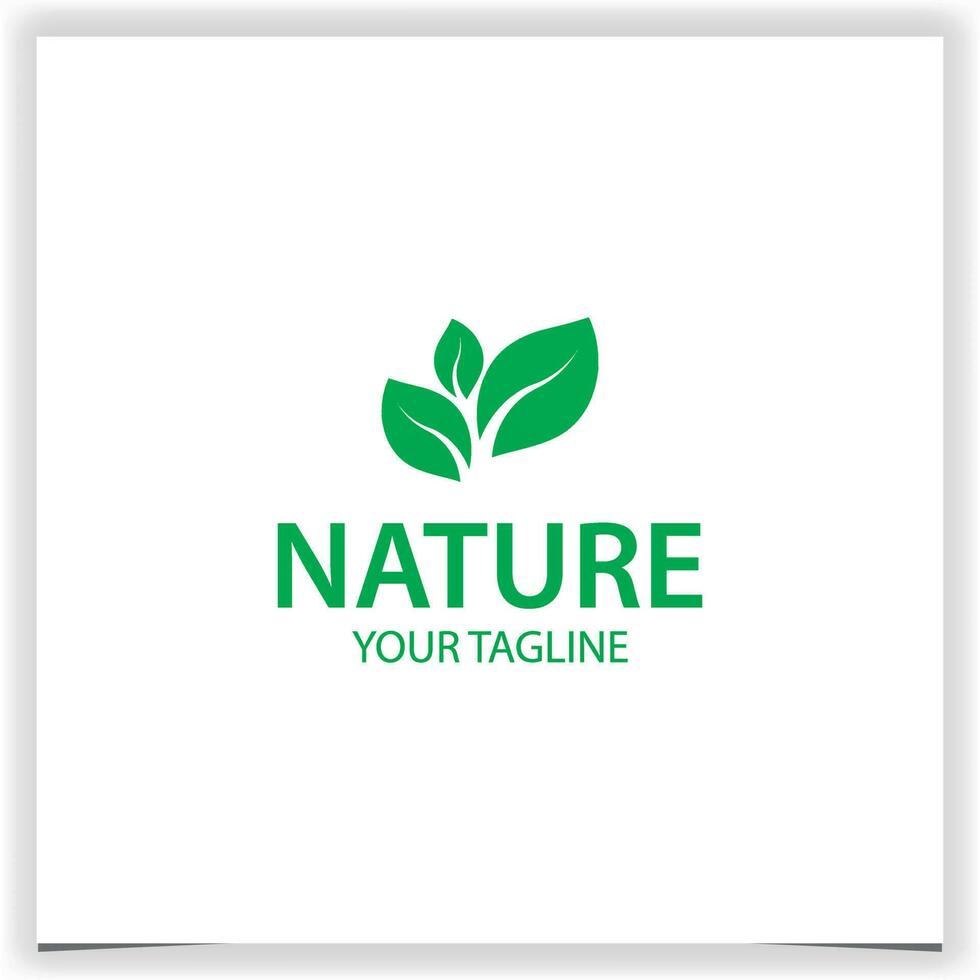 gemakkelijk groen natuur blad logo premie elegant sjabloon vector eps 10