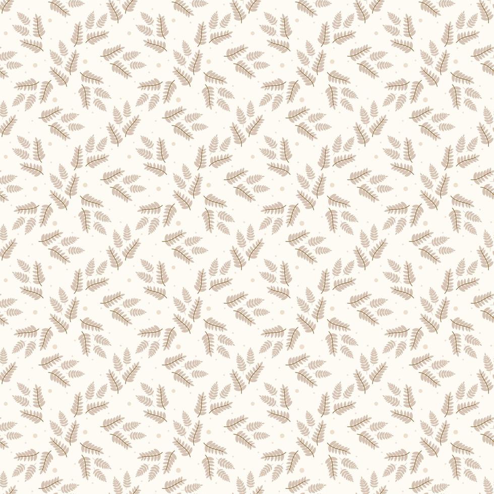 scandinavische stijl. patroon van bladeren, twijgen en twijgen in warme beige kleuren. ontwerp voor kerstkaarten, uitnodigingen, reclame, biologische verpakkingen vector