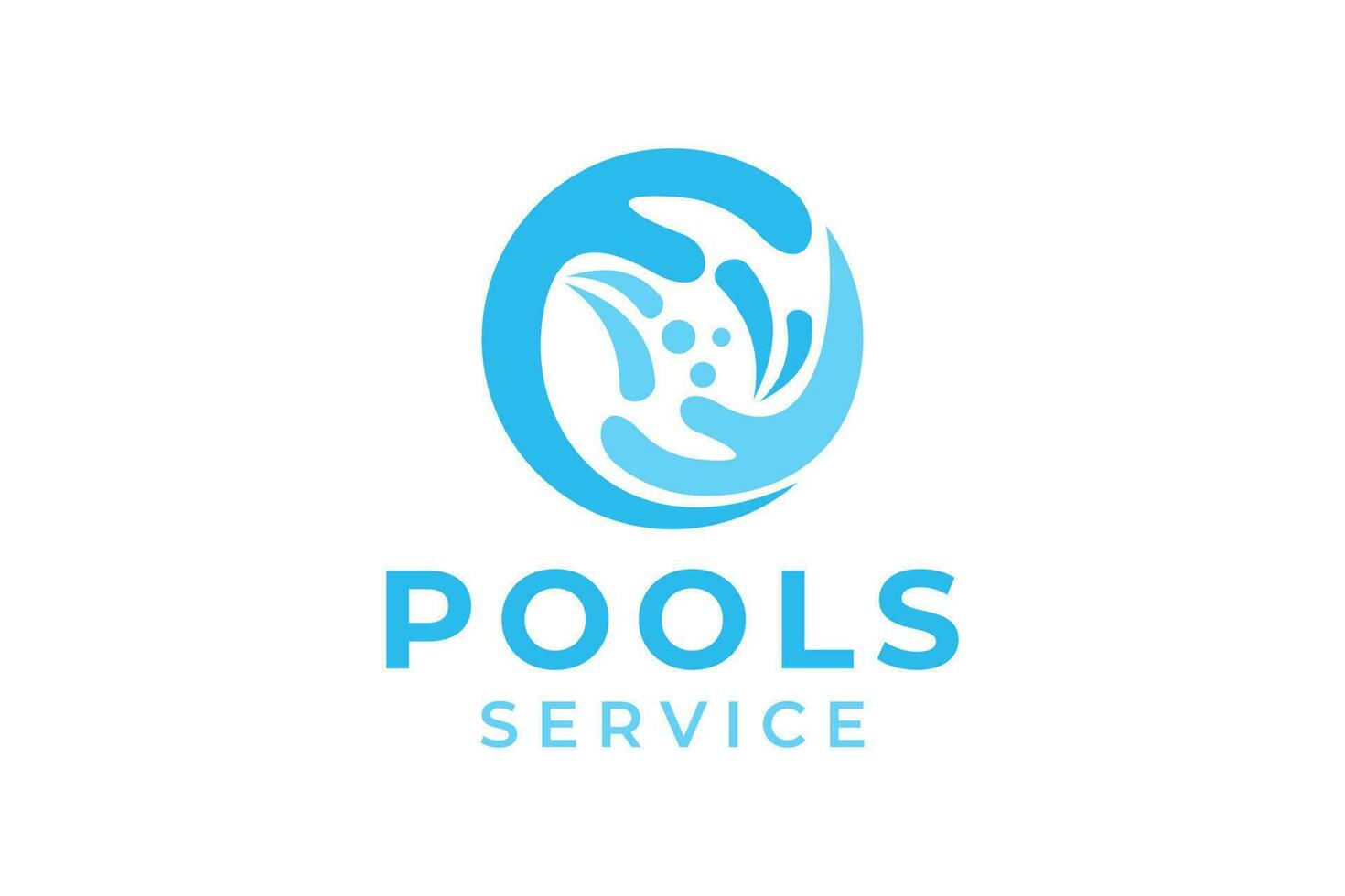 zwemmen zwembad onderhoud logo met schoonmaak zwembad en onderhoud concept. vector