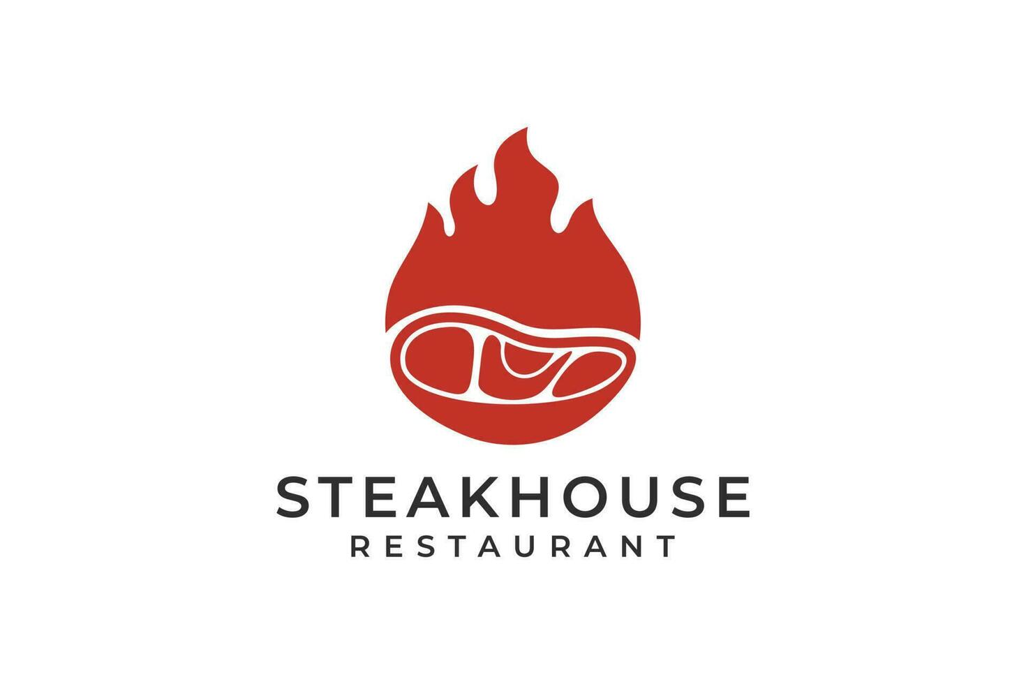 bbq en Steak-restaurant logo, logo sjabloon voor Steak-restaurant restaurant. vector