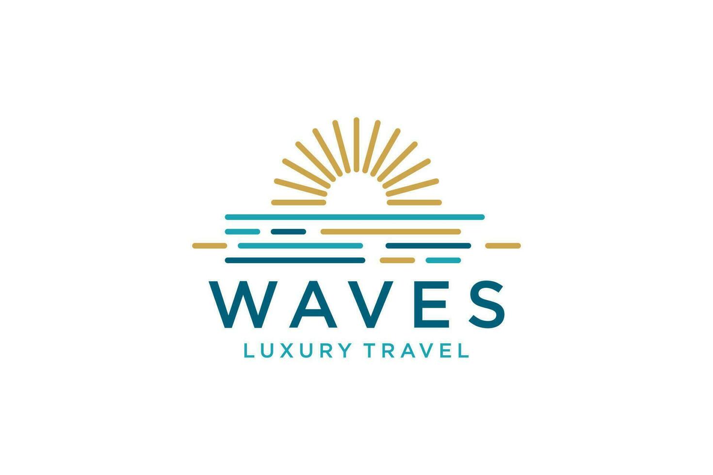 luxe lijn logo ontwerp met gemakkelijk en modern vorm van zee water Golf. vector