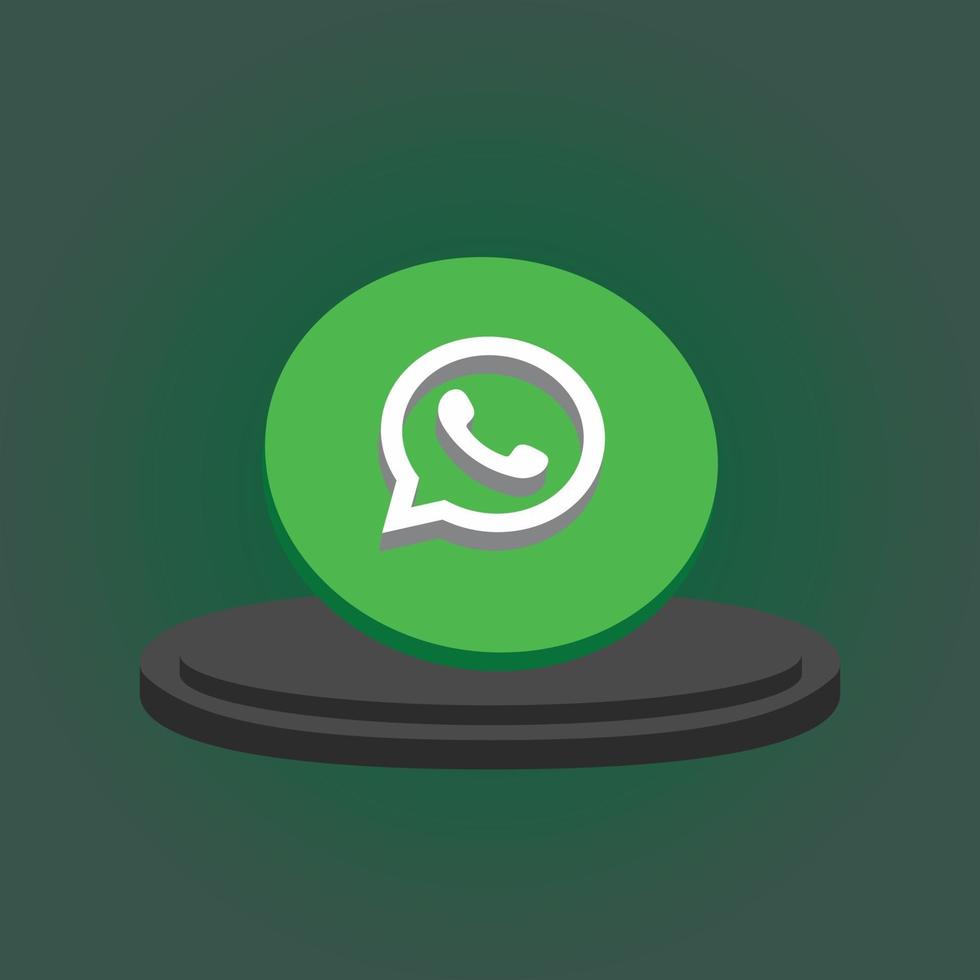 sociale media 3d render whatsapp-pictogram vector