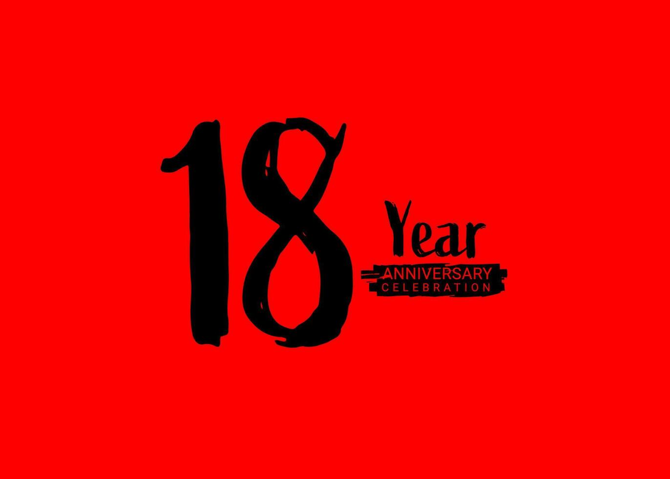 18 jaren verjaardag viering logo Aan rood achtergrond, 18 aantal logo ontwerp, 18e verjaardag logo, logotype verjaardag, vector verjaardag voor viering, poster, uitnodiging kaart
