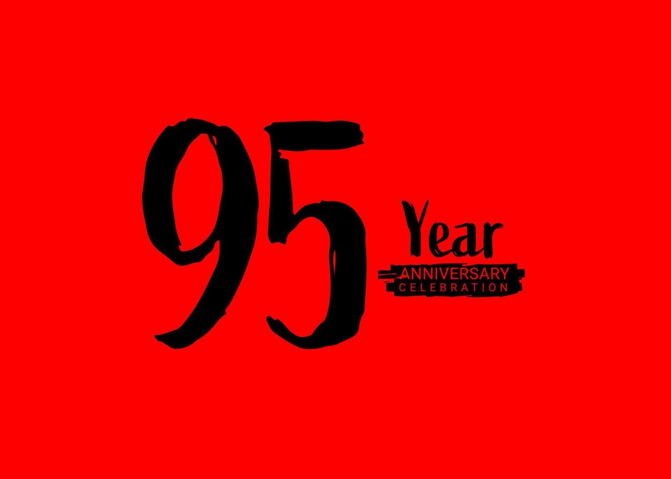 95 jaren verjaardag viering logo Aan rood achtergrond, 95 aantal logo ontwerp, 95e verjaardag logo, logotype verjaardag, vector verjaardag voor viering, poster, uitnodiging kaart